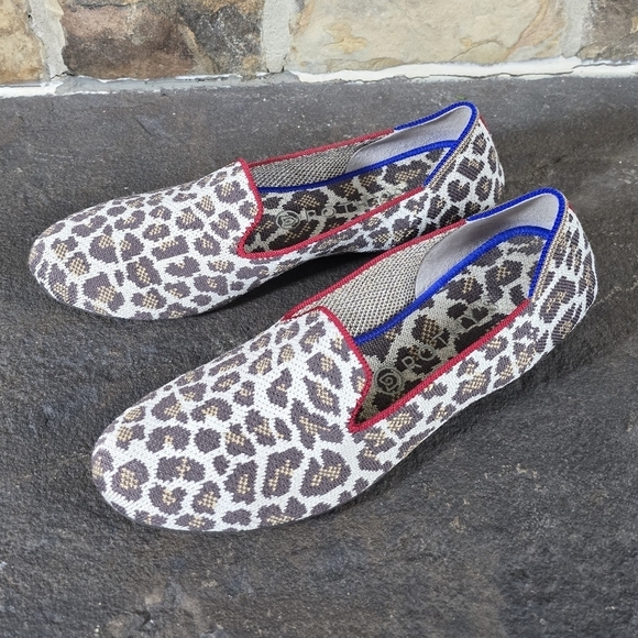 Rothys 10 Mocha Spot Leopard Print Loafers Slip On Shoes - Picture 5 of 10